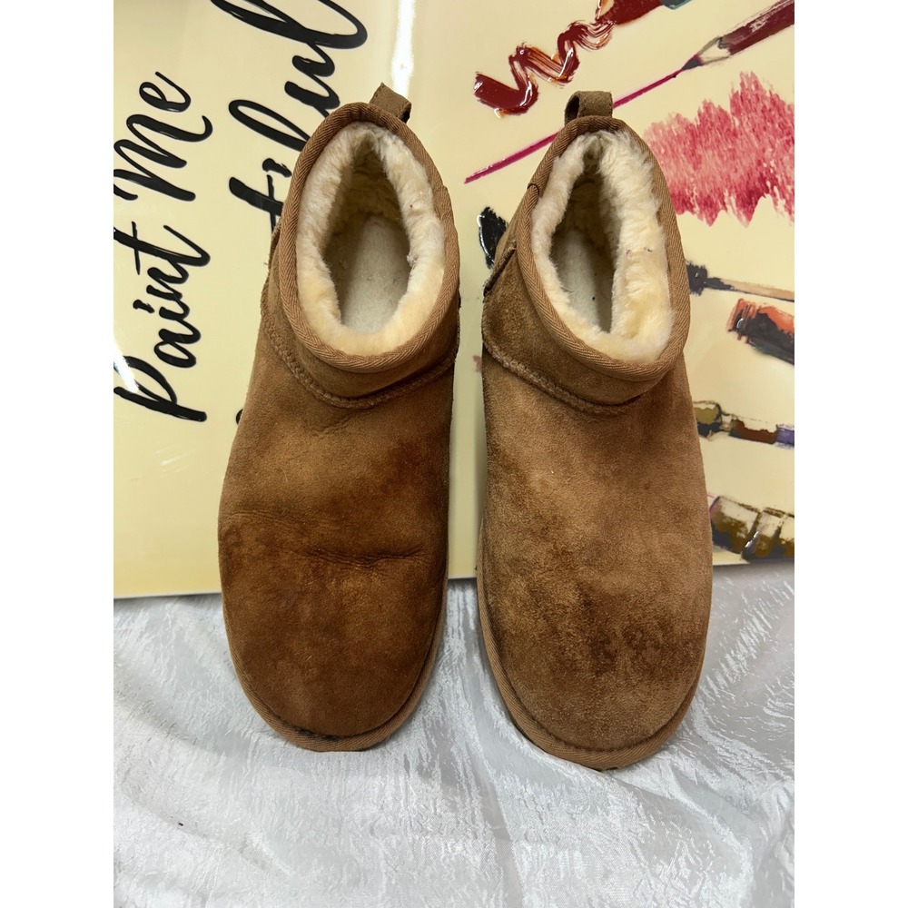 UGG Classic Ultra Mini Chestnut Suede Ankle Boots Mens Size 12 1137391